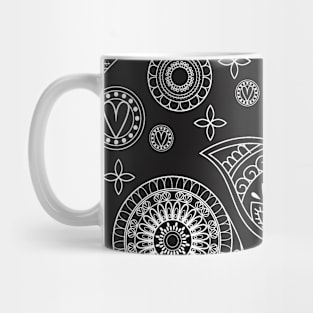 Mandala Pattern Black and White Halloween Fall Autumn Season Mug